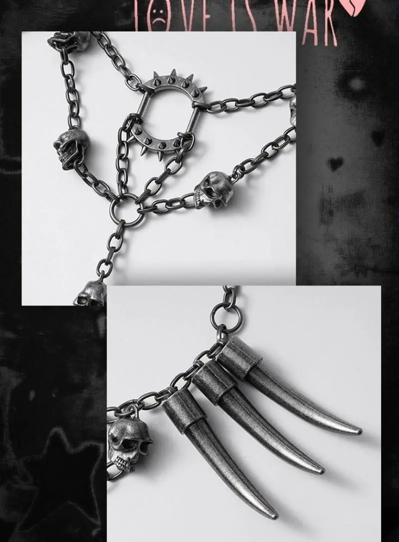 Purely Handmade Wasteland Punk Style Necklace Heavy Industry Retro Old Fashion Design, Men's and Women's Party Photo Accessories