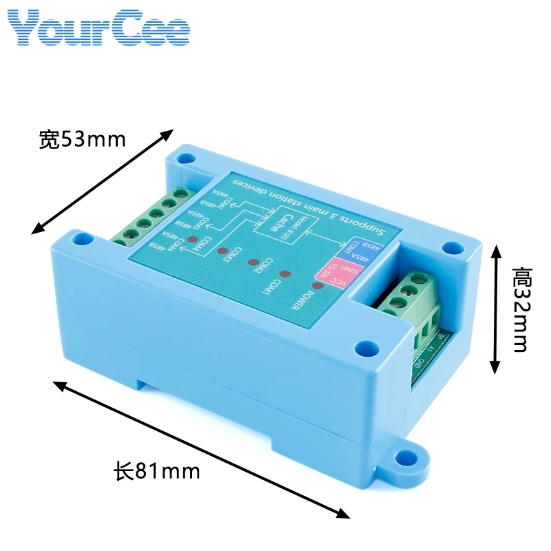 Three Master One Slave RS485 Data Interface Conversion Processor Modbus-RTU Communication Module ESD Protection Industrial Grade