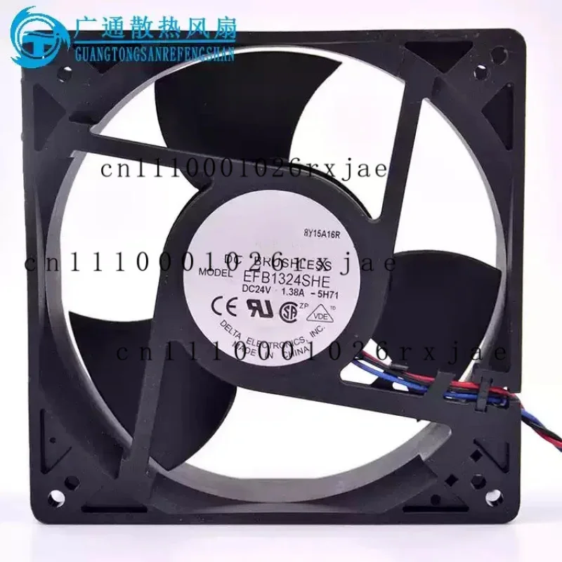 

Well Tested EFB1324SHE 4C58 DC 24V 1.38A 3-wire 127x127x38mm Server Cooler Fan