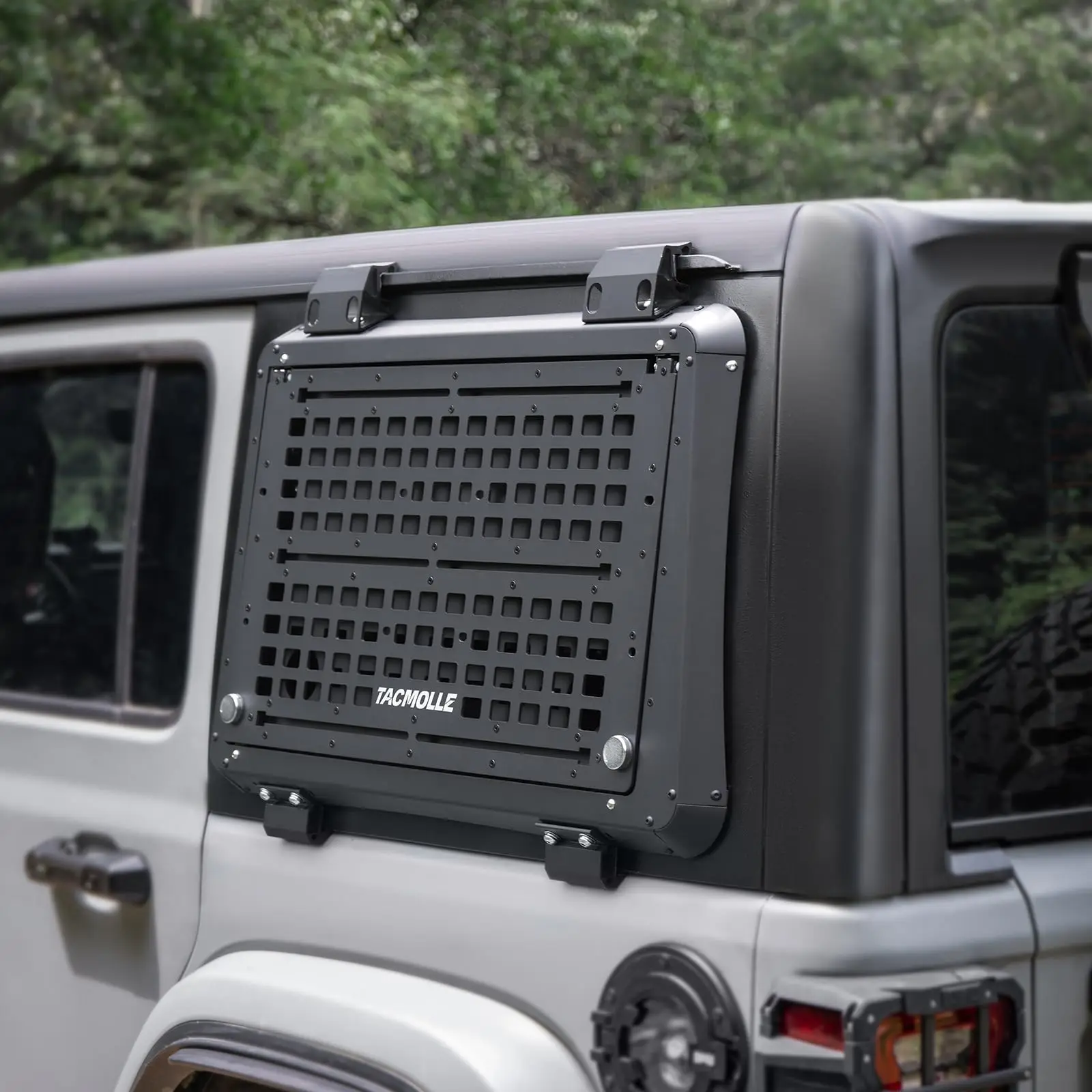 For Jeep Wrangler JL 2018-2025 Window MOLLE Panel TACMOLLE Rear Left Side Foldable Worktable Storage Rack Window Protection