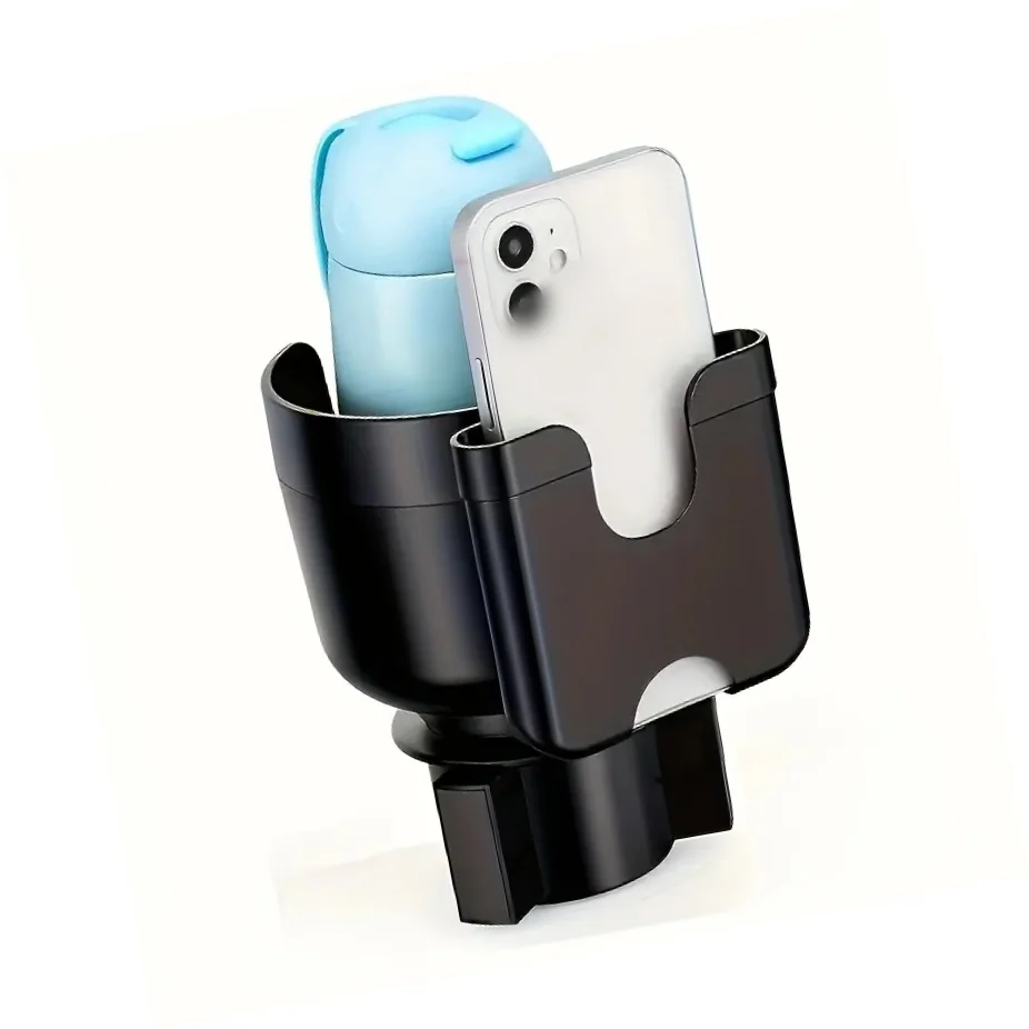 

2 In 1 Car Cup Holder Mobile Phone Stand Adjustable Multi-Functional Large Drink Coffee Bottle Holder Auto Interior Accessories