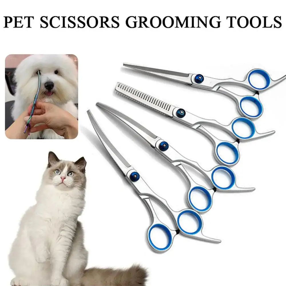 Curved Scissors for Dog Grooming Scissors Safety Round Head Pet Scissors Stainless Steel Pet Hair Cutting Scissors Dogs Shears