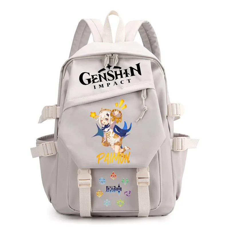 Genshin Impact Anime Backpack Children Boys Girls Oxford Waterproof Large Capacity Schoolbag Women Men Teens Travel Laptop Bag