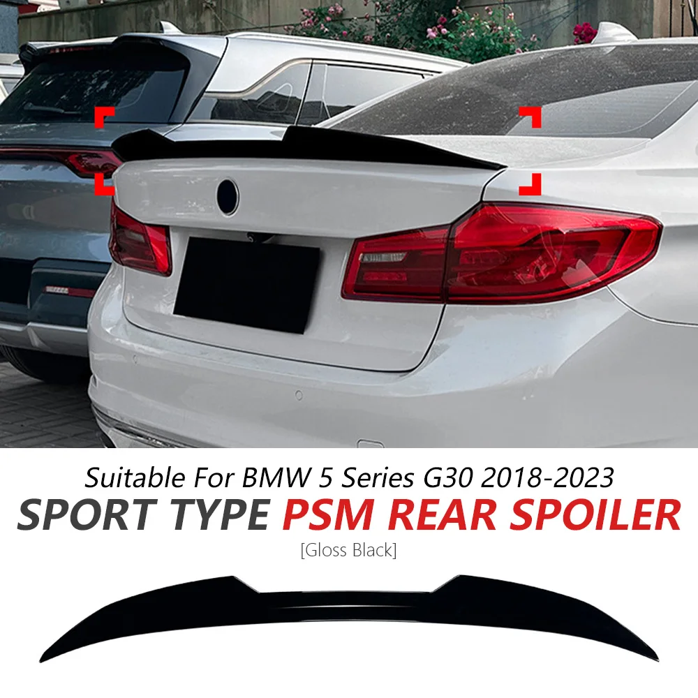 PSM الخلفي سبويلر لسيارات BMW 5 Series G30 2018-2023 لامع أسود الرياضة طقم الجسم غطاء صندوق السيارة الجناح BMW اكسسوارات تحديث السيارة