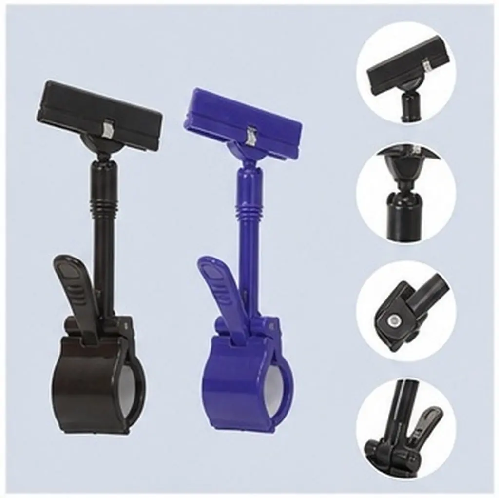 10pcs Double-Clip Plastic Price Tag Holders for Retail Stores, Supermarkets & Shops – Display Card Stand