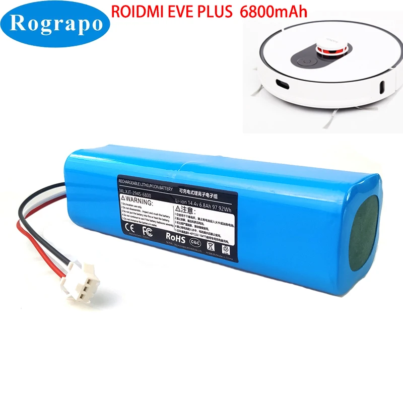 New 14.8V 6800mAh Robot Battery For Xiaomi Viomi S9 ROIDMI EVE PLUS Robotic Vacuum Cleaner