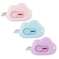 Retractable Mini Letter Opener Cutter, Cute Cloud Design Paper Knife for Envelope Package Box DIY, Keychain Tool for Kids