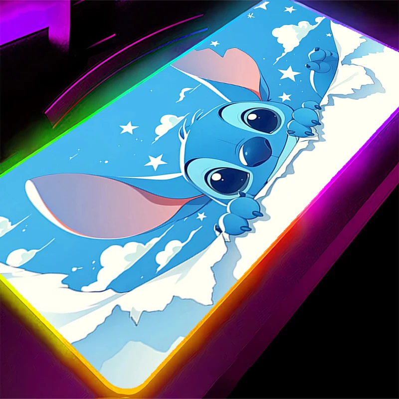 لوحة ماوس RGB سنوبي بإضاءة خلفية للألعاب حافة قفل ملحقات كبيرة سرعة الكمبيوتر لوحة مفاتيح ألعاب صغيرة LED حصيرة مكتبية لوحة ماوس #5