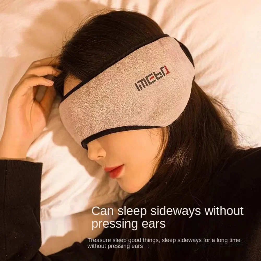 1 Set Earmuff Sleep Mask Plush Sleeping Mask Eyemuff Eye Cover For Women Warm Relax Plush Blindfold Cotton Eyes Bandage