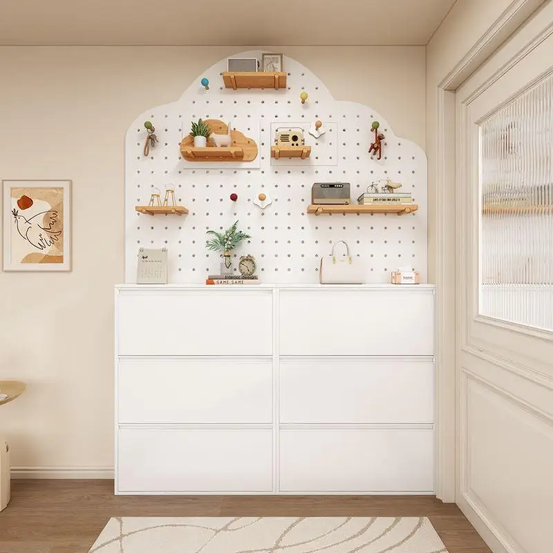 Ultra-thin hole tipping bucket shoe cabinet, very narrow at the door, integrated entrance door porch rack