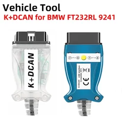 Full Chip For BMW K DCAN K+CAN FTDI Chip OBDII Diagnostic Adapter For BMW E46 K+CAN K CAN FIDT FT232RL Chip for BMW 20Pin Cables