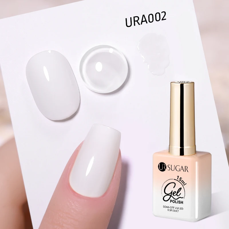UR SUGAR 15 ml Jelly Milky White Translucent Color Gel Polish Semi Permanent UV Gel Nail Art Soak Off Gel Lack Neueste Mode gel nagellak база для манікюра цветная сухоцвет для ногтей