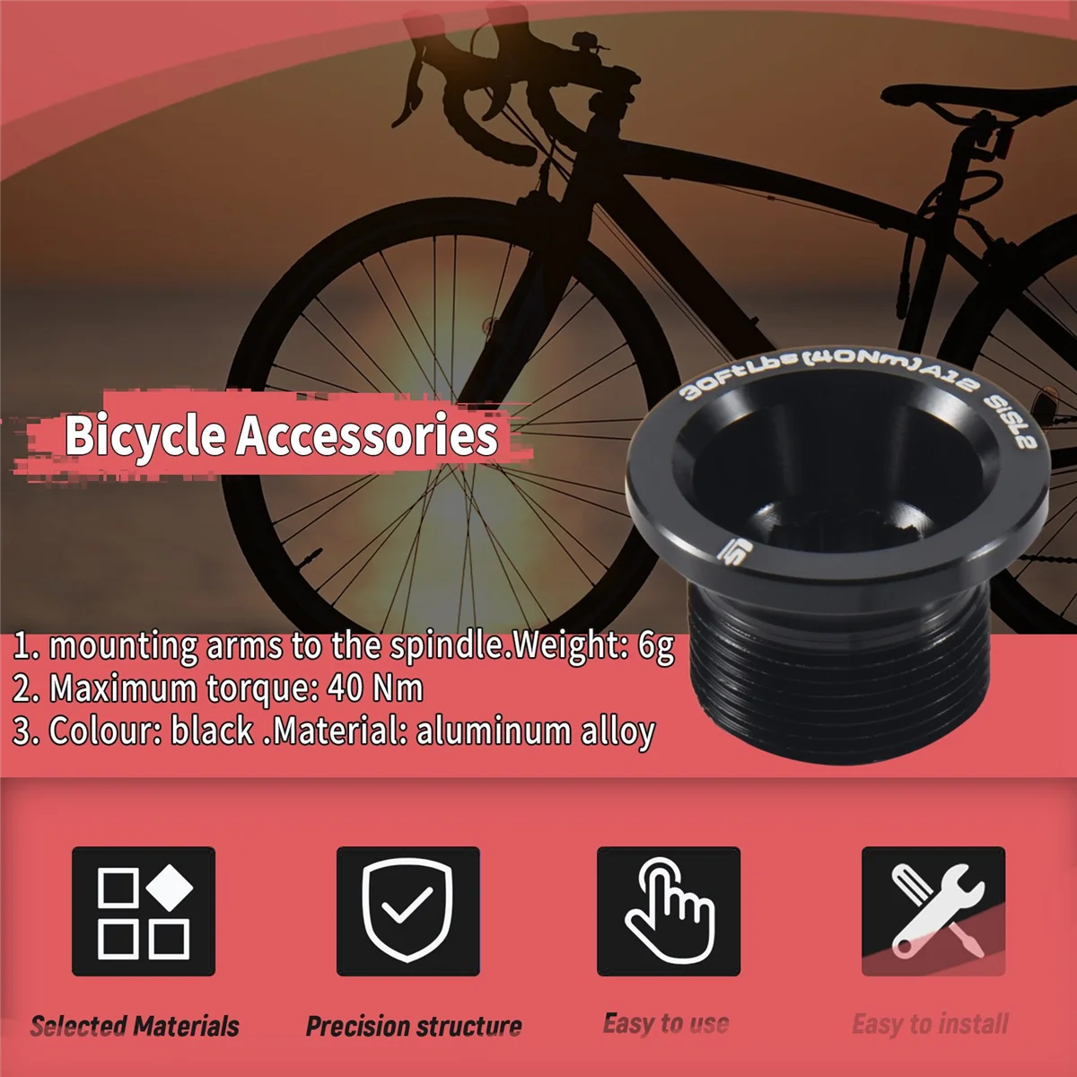 

GZMO For Cannondale Hollowgram SiSL2 Crankbolt Kit - Black - KP251/BLK