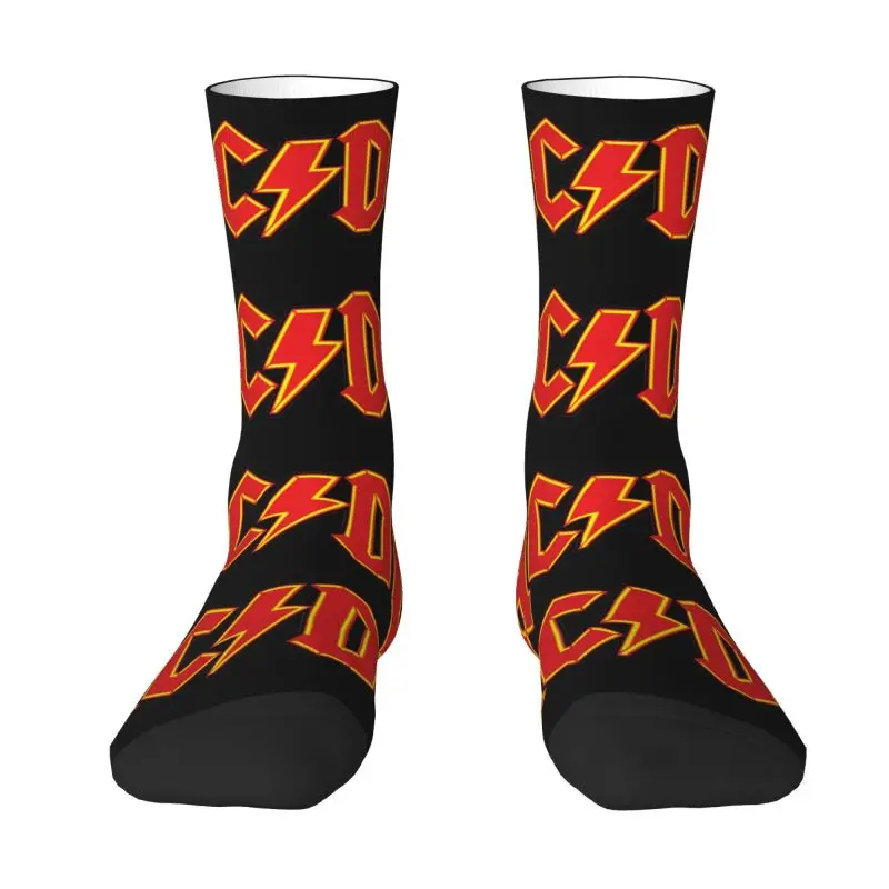 AC DC Logo Men's Crew Socks Unisex Novelty Rock And Roll Spring Summer Autumn Winter Dress Socks