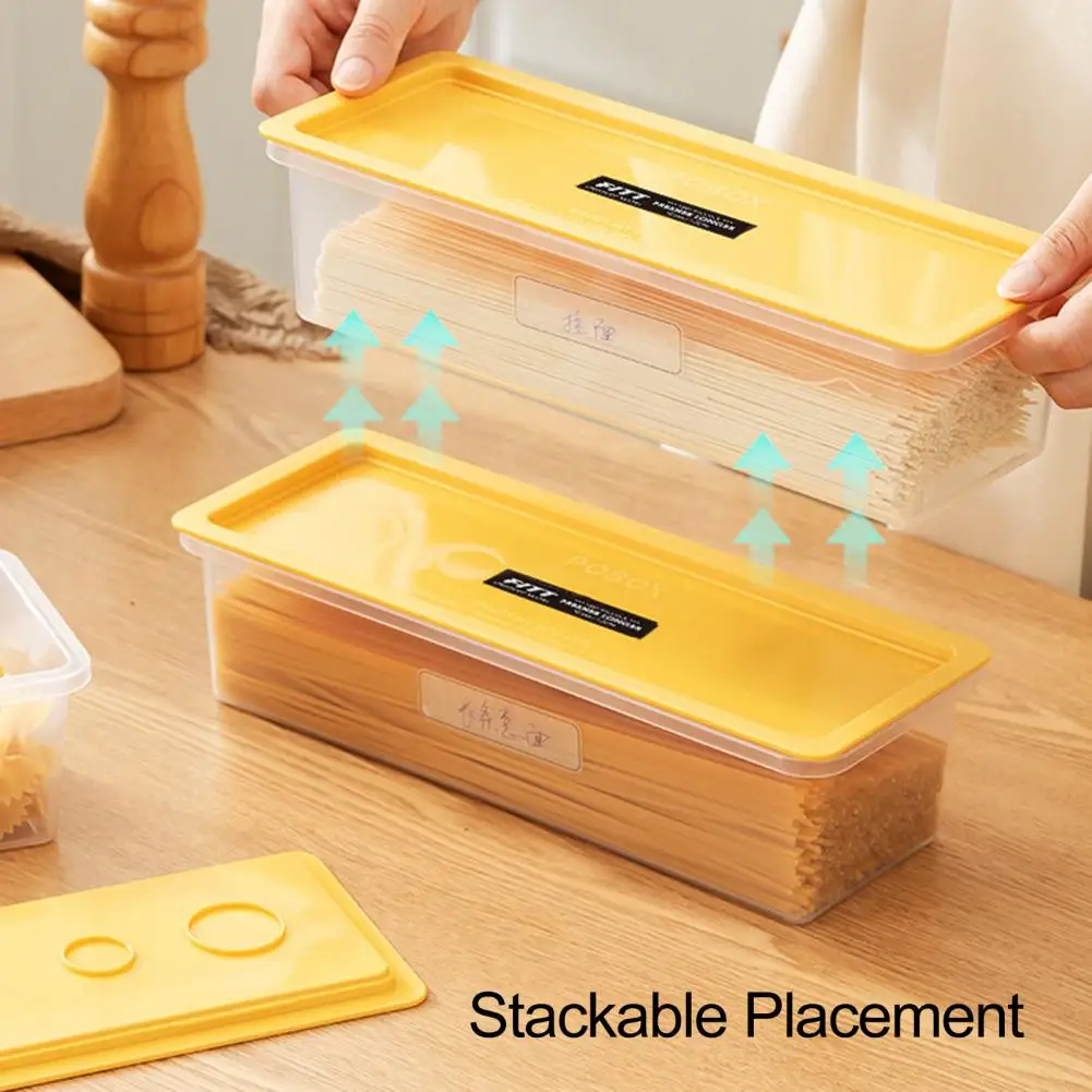 Visible Storage Box Macaroni Storage Container Microwavable Noodle Storage Box with Airtight Lid Ideal for Spaghetti Macaroni