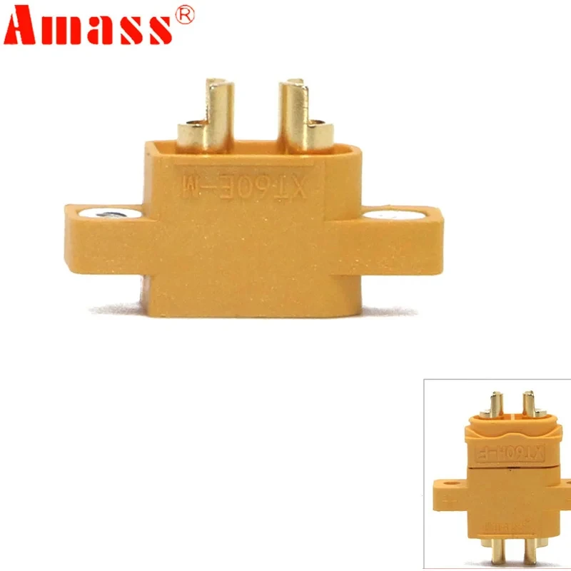 AMASS XT60E-M Mountable XT60 Male Plug Connector 4.23g For Racing Models Multicopter Fixed Board DIY Spare Part