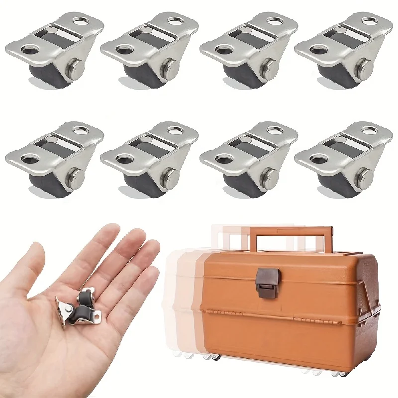 8pcs 0.5 Inch Directional Fixed Caster Wheel Self Adhesive Tiny Low Profile Mini Caster for Appliances,Furniture,DIY Storage Box
