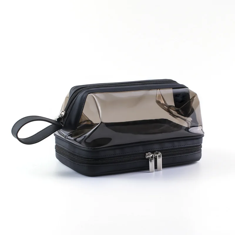 Organizer For Cosmetics Bag 2022 New Double-Layer Dry Wet Separate Toiletry Bag Transparent Makeup Bag Portable Storage Handbag