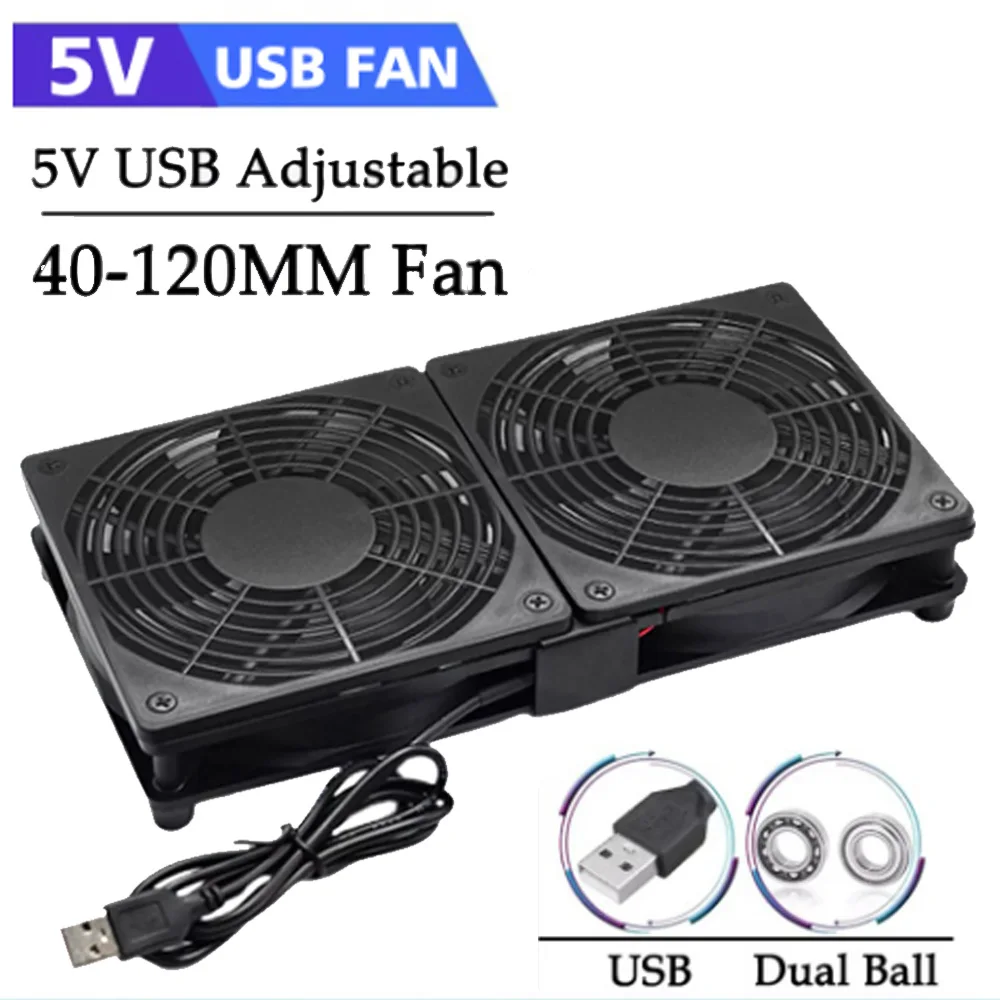 2000RPM 120mm Dual Ball SB Router Brushless Fan PC Cooling Fan For TV Box Playstation Xbox Computer Cabinet 120x120x25mm