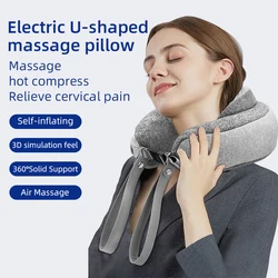 Tinsol Electric Air bags Neck Massager U shaped Pillow  Portable Shoulder Cervical Massager Outdoor Home Car Relaxing Massage