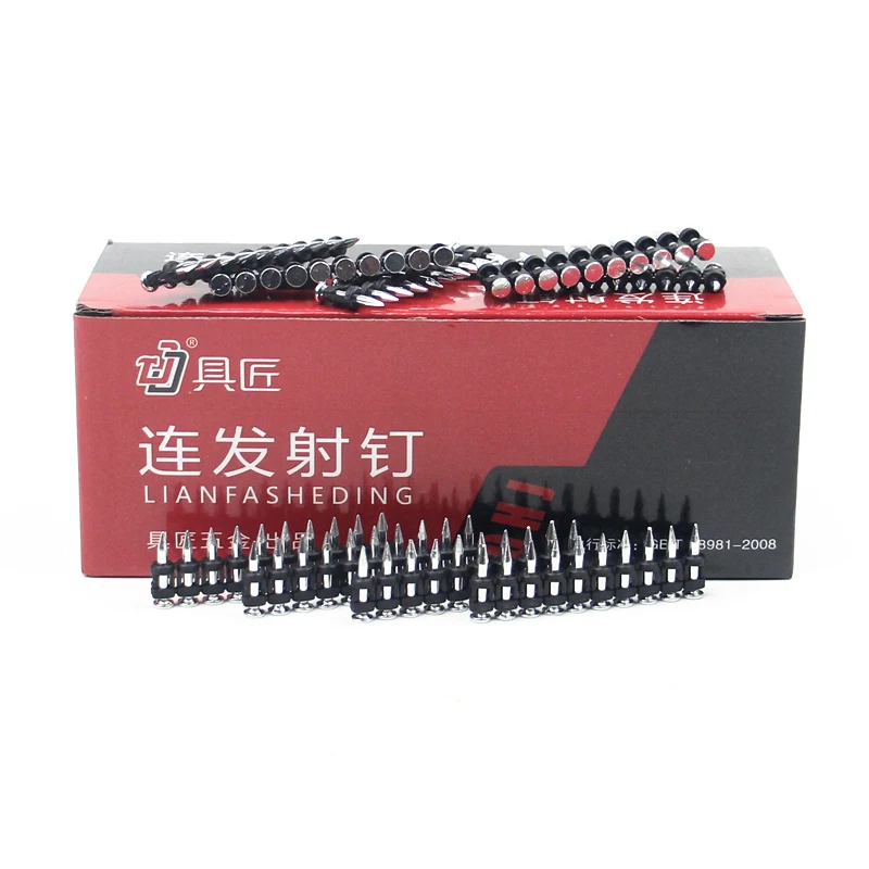 JUJIANG Plastic Coil Nails  19-38mm Galvanized Concrete Steel Nails  Suitable for Brick Walls  Steel Plates and Concrete Walls