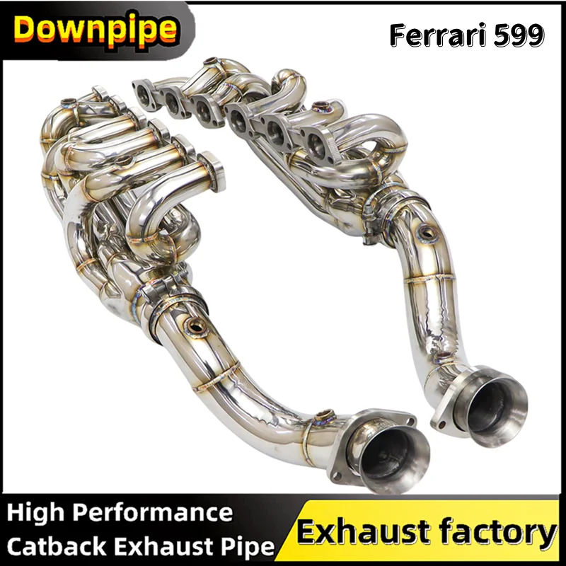 For Ferrari 599 Car Accessories high flow performance exhaust  catalytic Converter no cat downpipe exhaust manifold