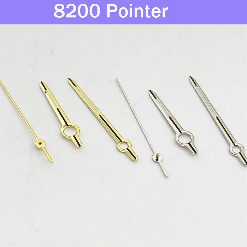 1 Set Silver/Gold Watch Hands Three Needles Hand Pointers for Men's Watch Accessories Compatible with 8200 Movement