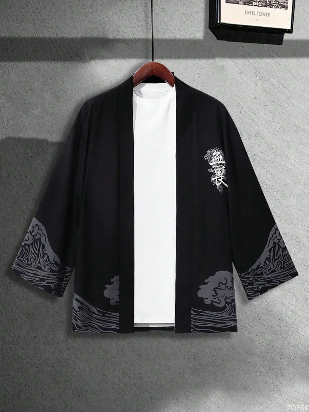RANMARU KIMONO Men's Summer Short-sleeved Printed Shirt Shirt Fashion National Trend Harajuku Retro Cardigan and Clothing image 6