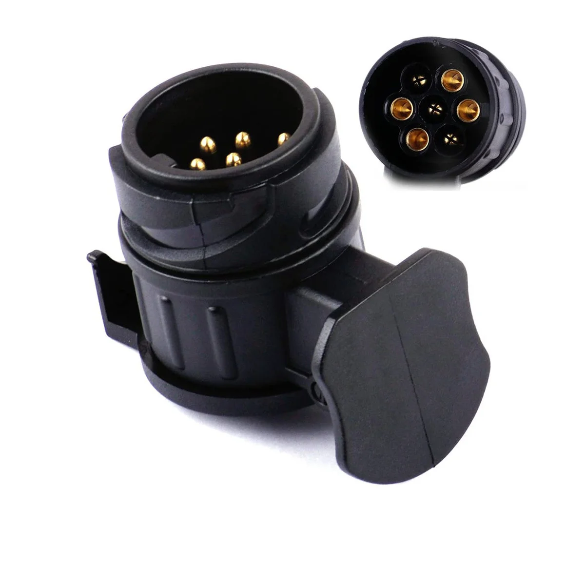 

13 to 7 Pin Plug Adapter for Car Trailers Padlock Waterproof Connector 12V Protect Towing Anti Socket Towbar Accessories