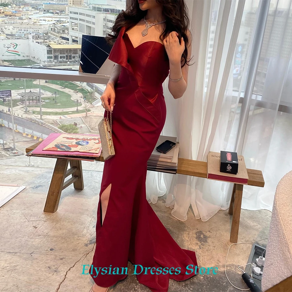 Vestido de noche sencillo con cuello en V, sirena clásica, vestidos de cóctel personalizados, tren de barrido moderno, vestidos de celebridades