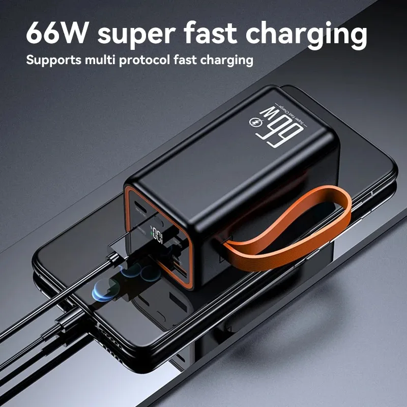 50000mAh Large Capacity Portable Two-Way 66W Super Fast Charging Power Bank External Battery Charger For iPhone Huawei Xiaomi view 2