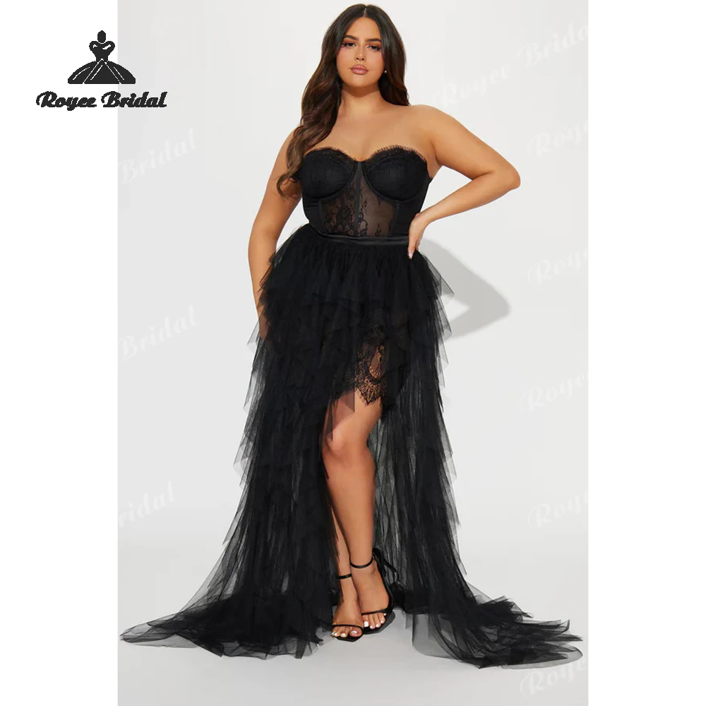 Sexy Tiered A Line Dresses Evening 2026 Strapless High Side Slit Women's Formal Evening Gowns Customized فساتين سهر - Image 6