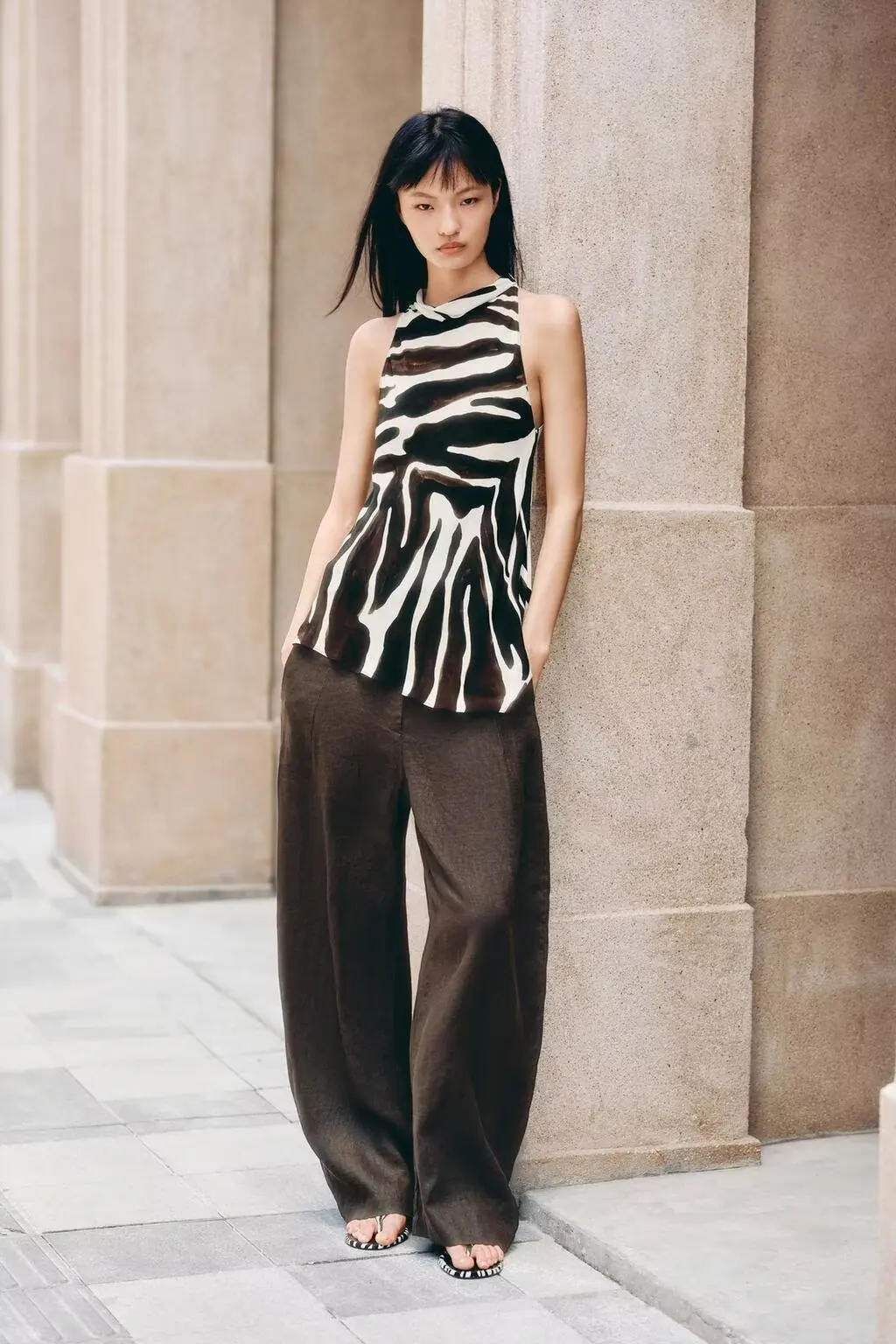 

BB6753 ZA25 Autumn New Women's High Waist Drop Feel Loose and Slim Breathable Thin Straight Long Pants 7627242