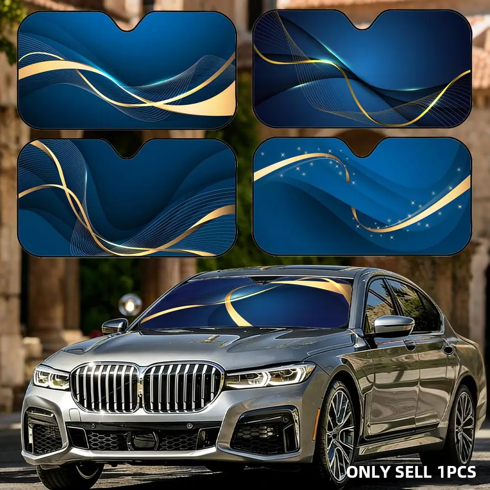 

Фиолетово-золотой люксовый складной универсальный солнцезащитный козырек для автомобиля, защита от УФ-излучения, теплоизоляция, складная накидка на лобовое стекло