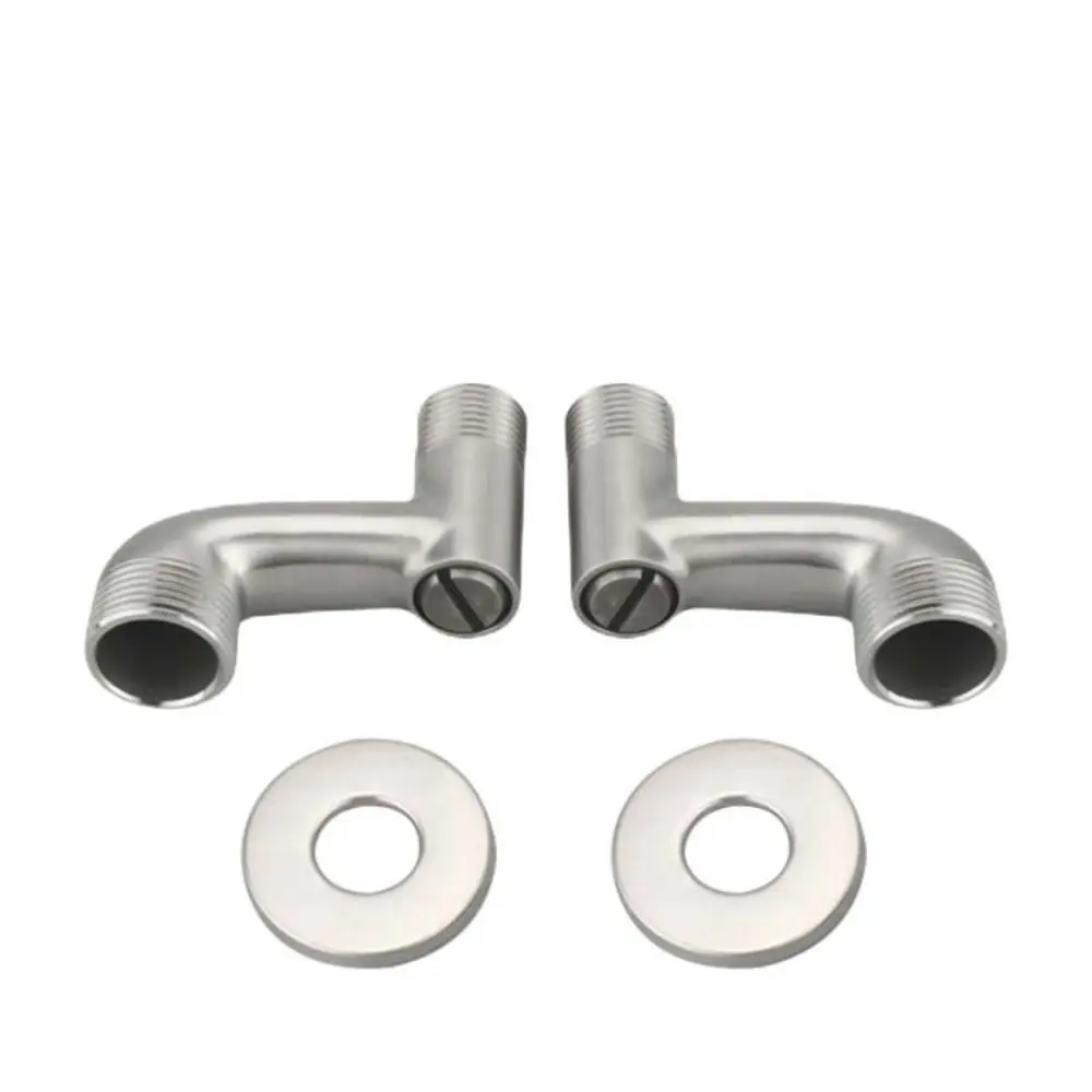 

304 Stainless Steel Shower Bathtub Faucet Solid Brass Adjustable Angle Shower Faucet Adapter Curved Foot Brushed Nickel