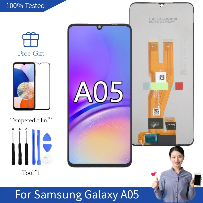 

Сменный экран A055 для Samsung Galaxy A05, дисплей SM-A055F/DS SM-A055M/DS, сенсорный экран 6,7 дюйма