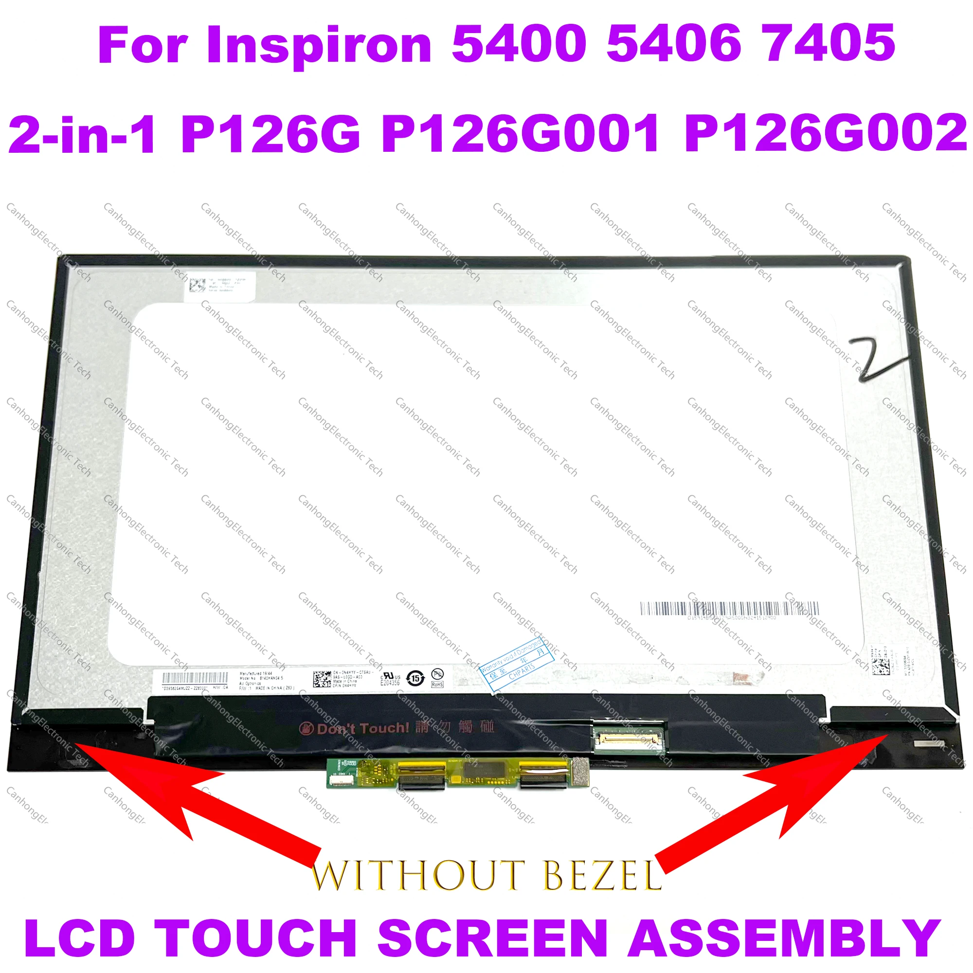 For Dell Inspiron 5400 5406 7405 2-in-1 P126G P126G001 P126G002 LCD Touch Screen Replacement Assembly Laptop Display ZBK623