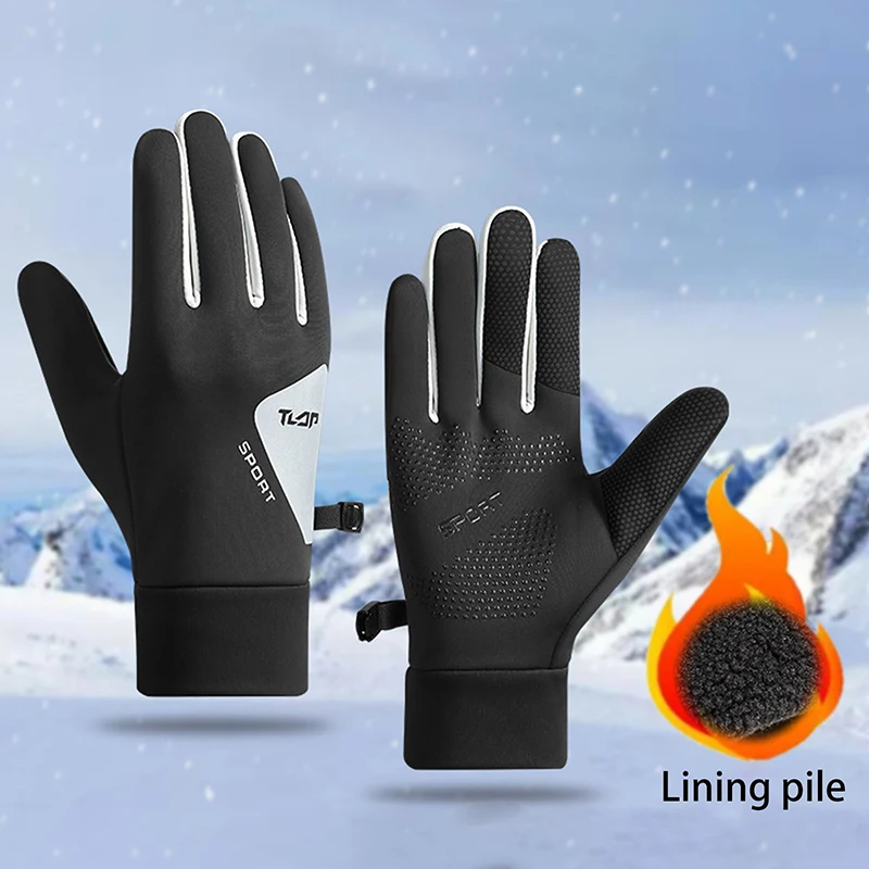 

Men Women Winter Gloves Touch Cold Waterproof Motorcycle Cycle Gloves Male Outdoor Sports Plus Velvet Warm Running Ski Gloves