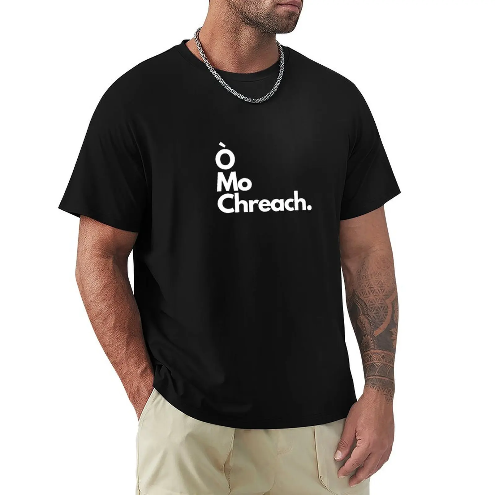 تي شيرت Omo Chreach (Oh my ruination) بتصميم Gaelic الاسكتلندي تي شيرت كبير الحجم للرجال بأكمام قصيرة مخصصة للرجال
