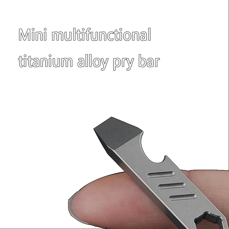 EDC Outdoor Tools Mini TC4 Titanium Alloy Crowbar Bottle Opener Graduated Scale Hexagon Wrench Multifunction Camping Gear