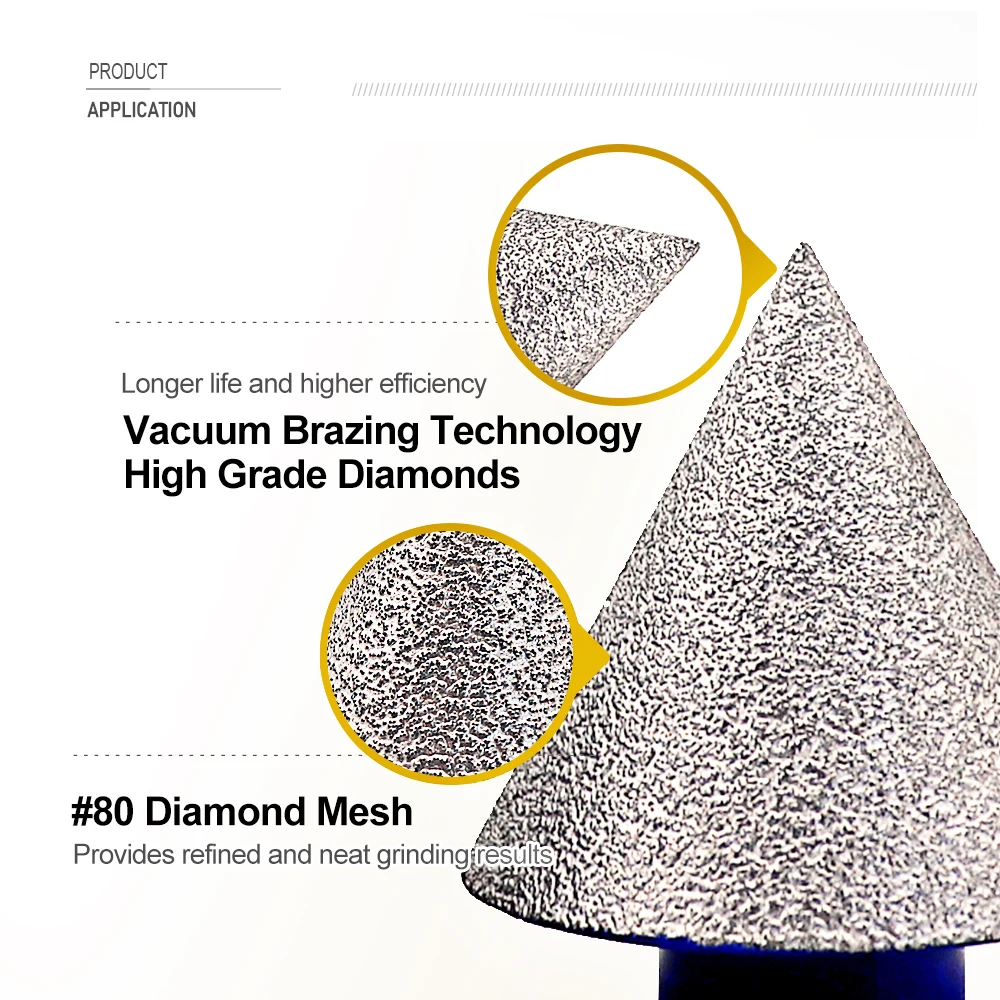 Brocas de chaflán de biselado de diamante, brocas de fresado para azulejos, mármol, cerámica, recorte de dedos, diámetro de 50mm, rosca 5/8-11, 1 ud.