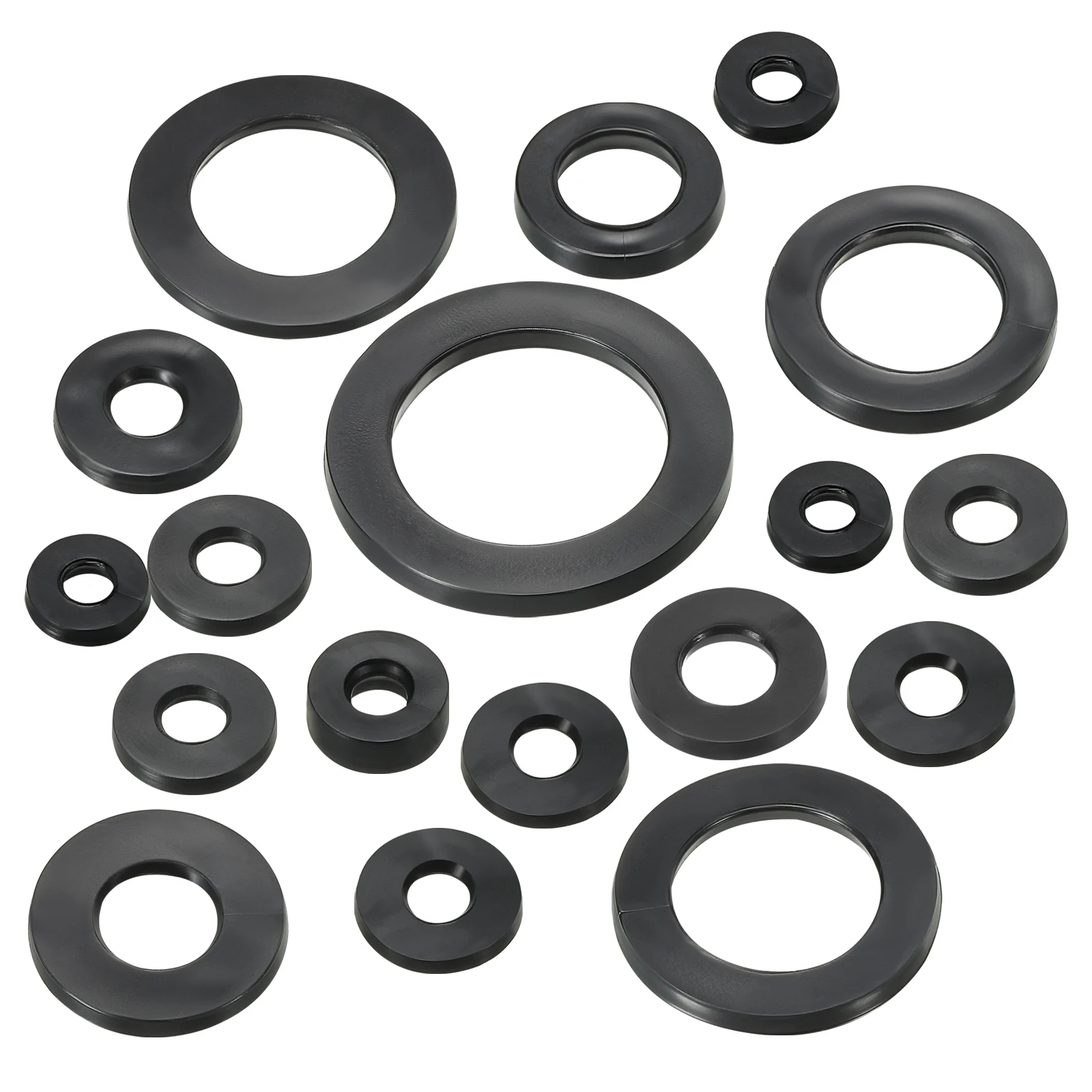16-120Pcs Black Rubber Flat Washer M5 M6 M10 M15 M20 M25 M32 Sealing Spacer Gasket Ring for Faucet Pipe Water Hose Fastener Bolt