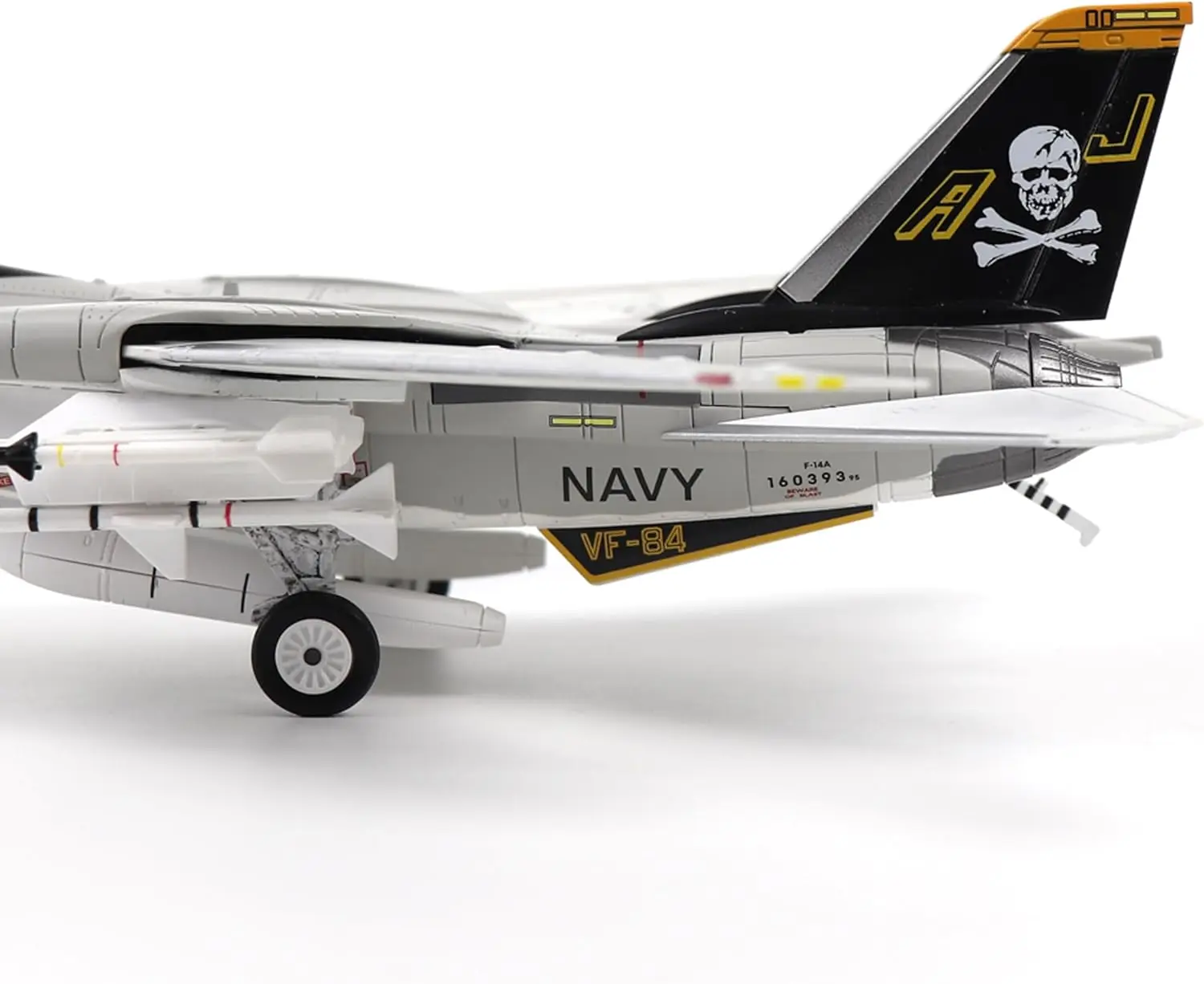 F-14A Tomcat 1/100 Metal Airplane Model Kits with Stand VF-84 Jolly Rogers DieCast Alloy Fighter Model Jet Replica Pre-Build Mil