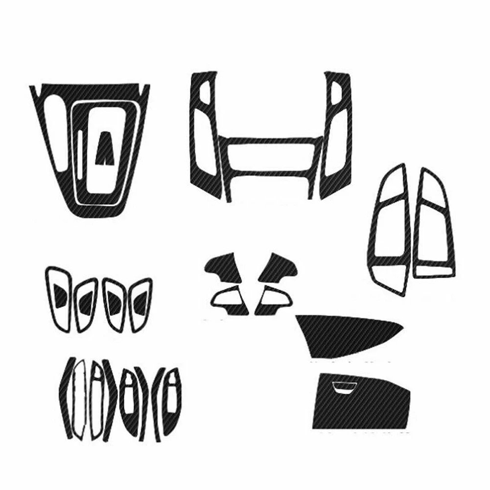 

Cover Trim Car Air Vent Outlet Part Vehicle Vinyl Waterproof 29Pcs Carbon Fiber Black For Ford Focus 2015-2018