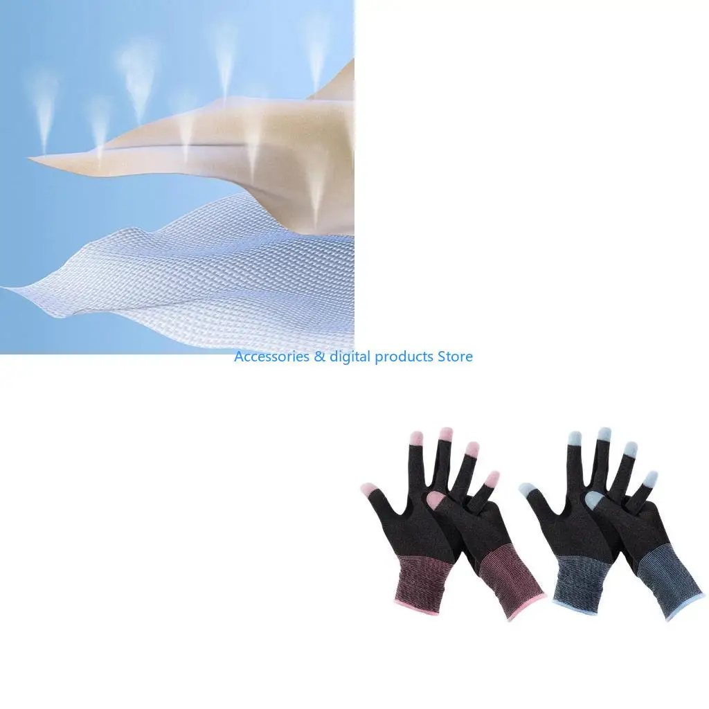 77JD 1 Pair Highly Sensitive Five Finger Thumb Sleeve Anti-Sweat Non-Scratch Breathable Compatible for E-Sports Gaming Gloves