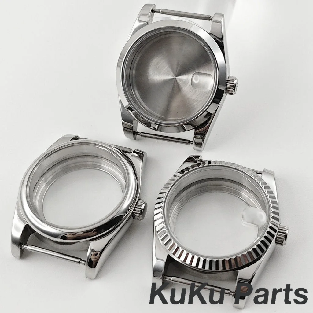 Silber NH35 36 MM/40 MM Hohe Qualität Sapphire Kristall Uhr Fall Wasserdicht Für NH34 NH35 NH36 NH38 NH70 PT5000 ETA 2824 Bewegung