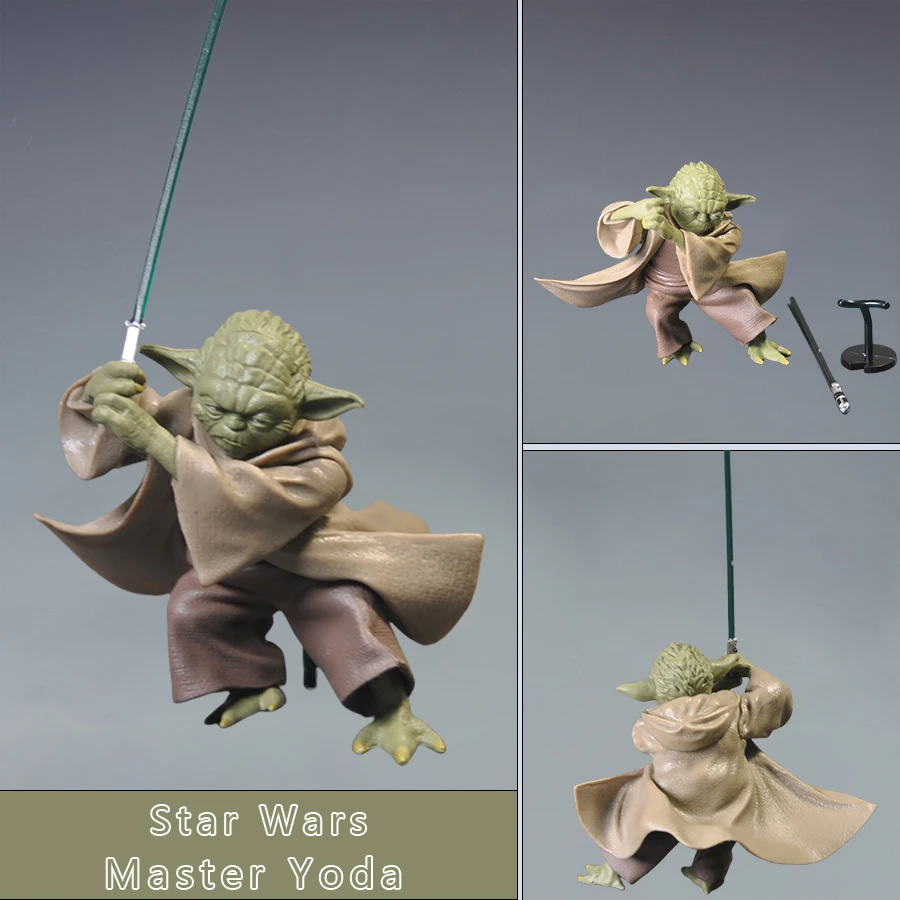 Star Wars Q Version The Force Awakens Master Yoda Sword Bag Statue Doll Hand Figure Model Ornament Creative Toy Gift