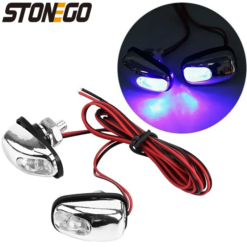 1 Pair Universal Car Windshield Washer Nozzle with LED Light 12V Jet Spray Nozzle Hood Wiper Auto Parts