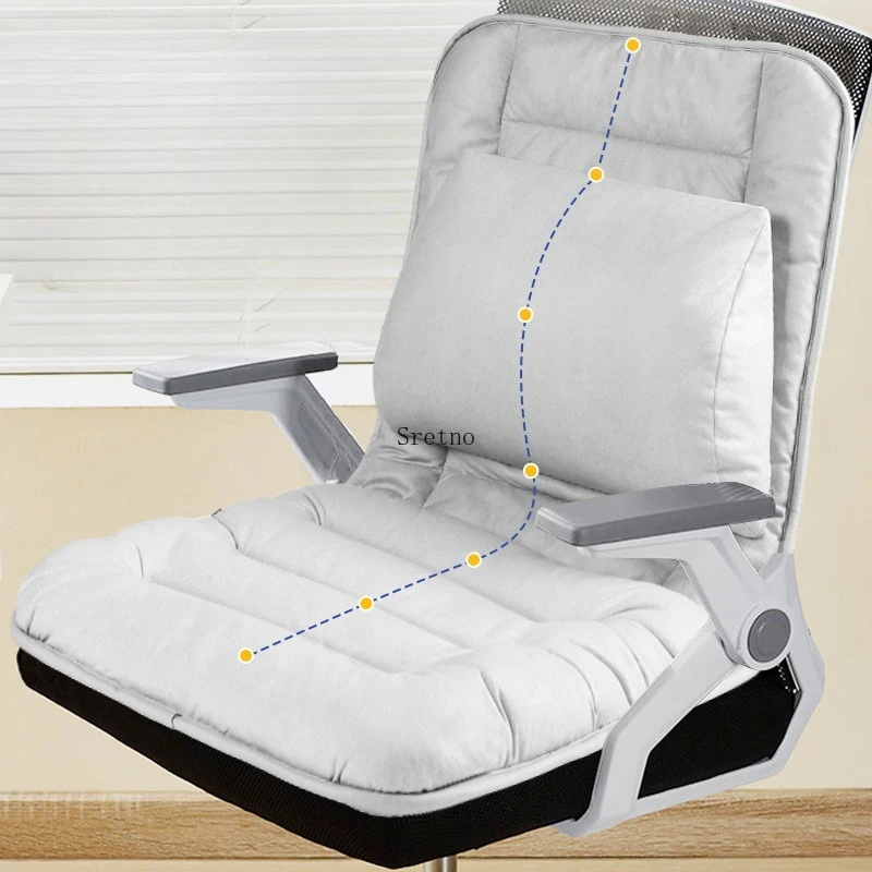 Sretno Sedentary Lumbar Support Cushion Orthostatic Seat Cushion Back Integrated Waist Pillow Throw Pillows Chair Seat Cushions - Image 3