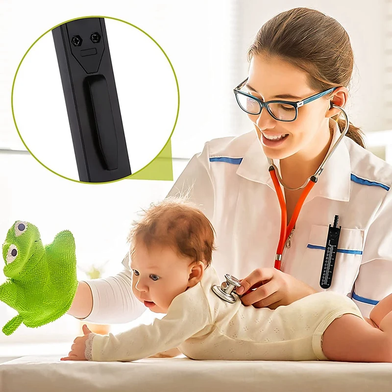 Paquímetros ekg, ferramenta de medição de pinça ecg, pinças ekg de metal com régua, divisor de pinça preta para enfermeira ou